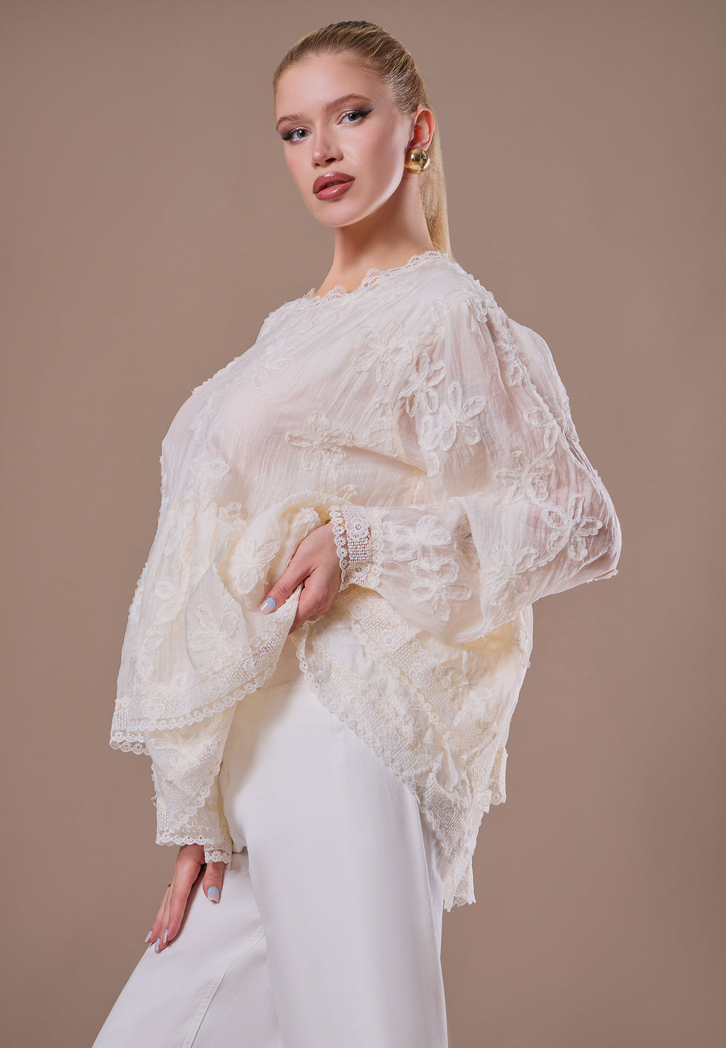 Gray Sfilato blouse - view 3