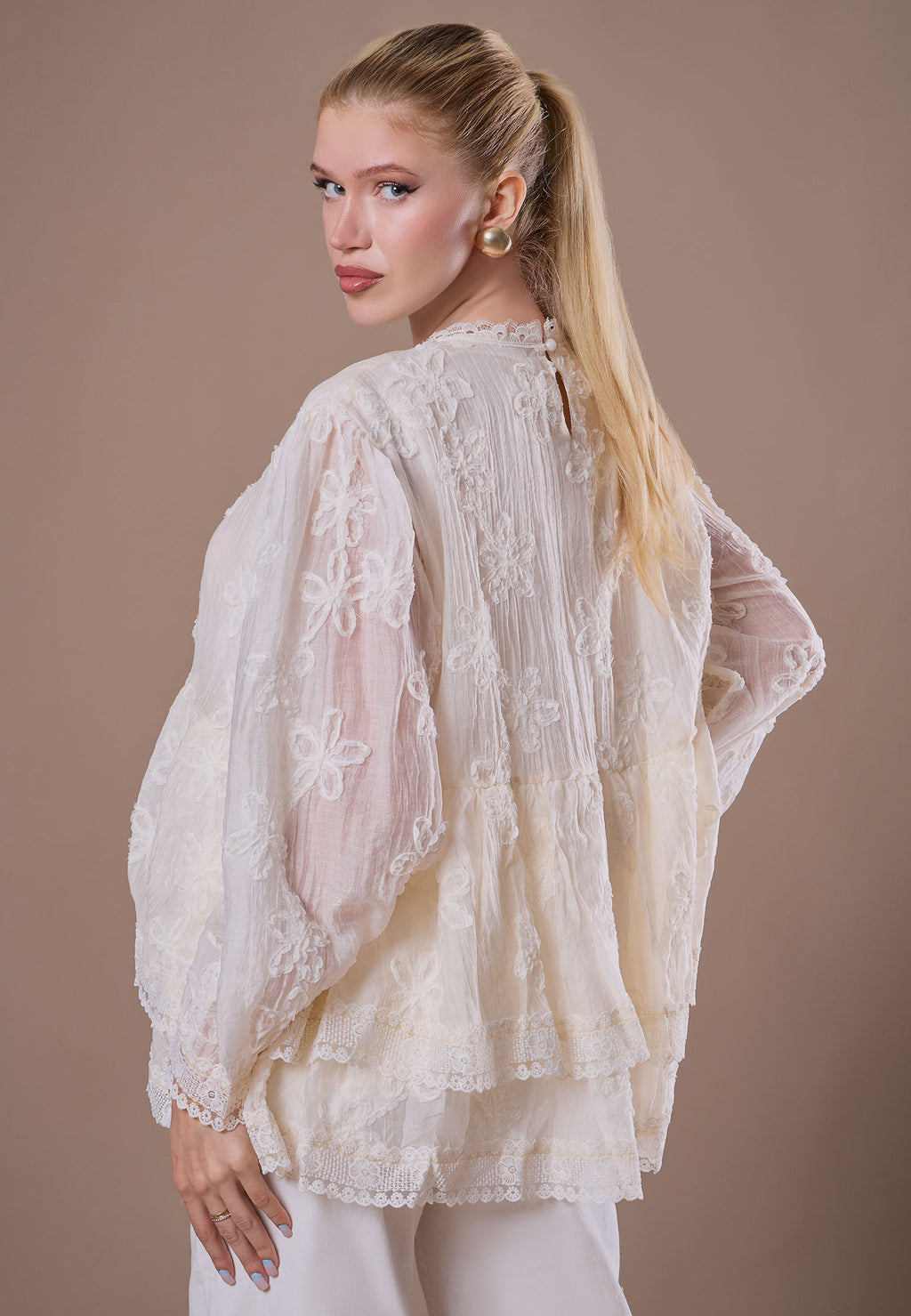 Gray Sfilato blouse - view 5