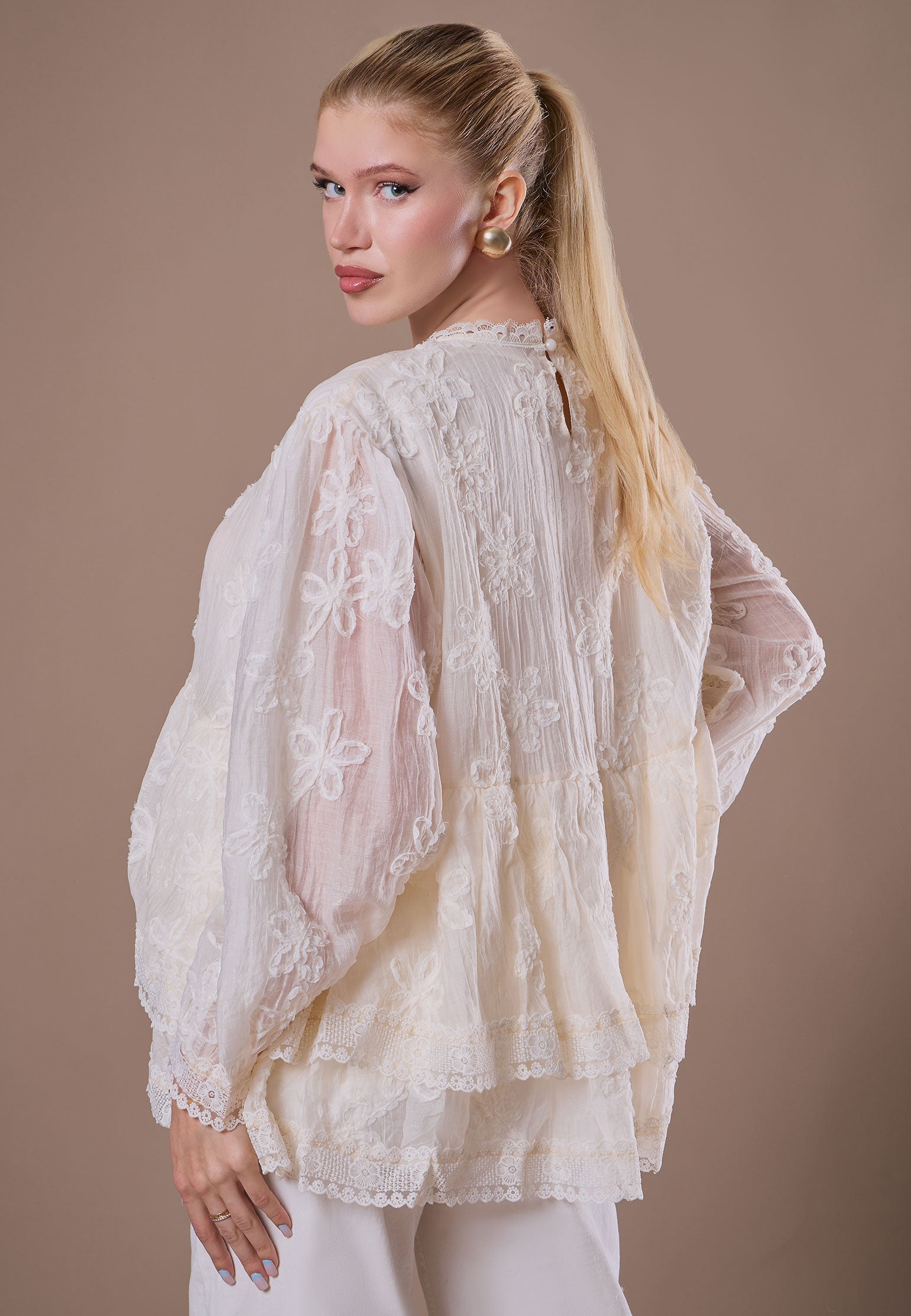 Gray Sfilato blouse - view 5