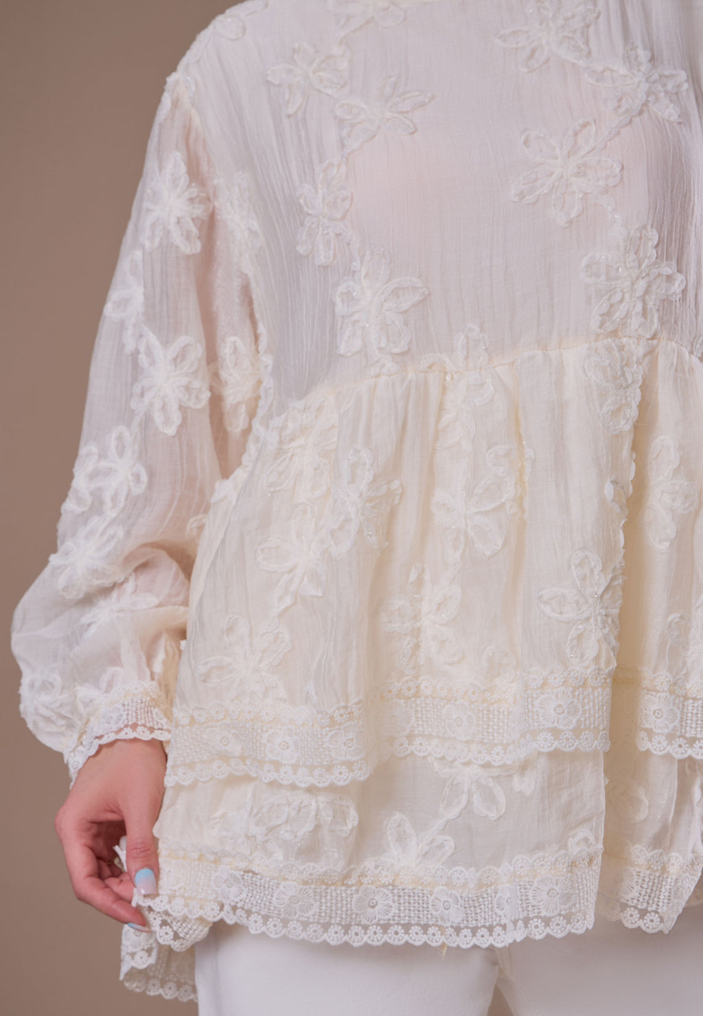 Gray Sfilato blouse - view 7