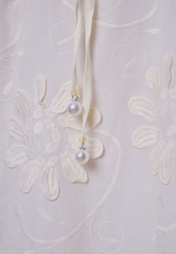Ivory Floral Applique Column Dress - view 8