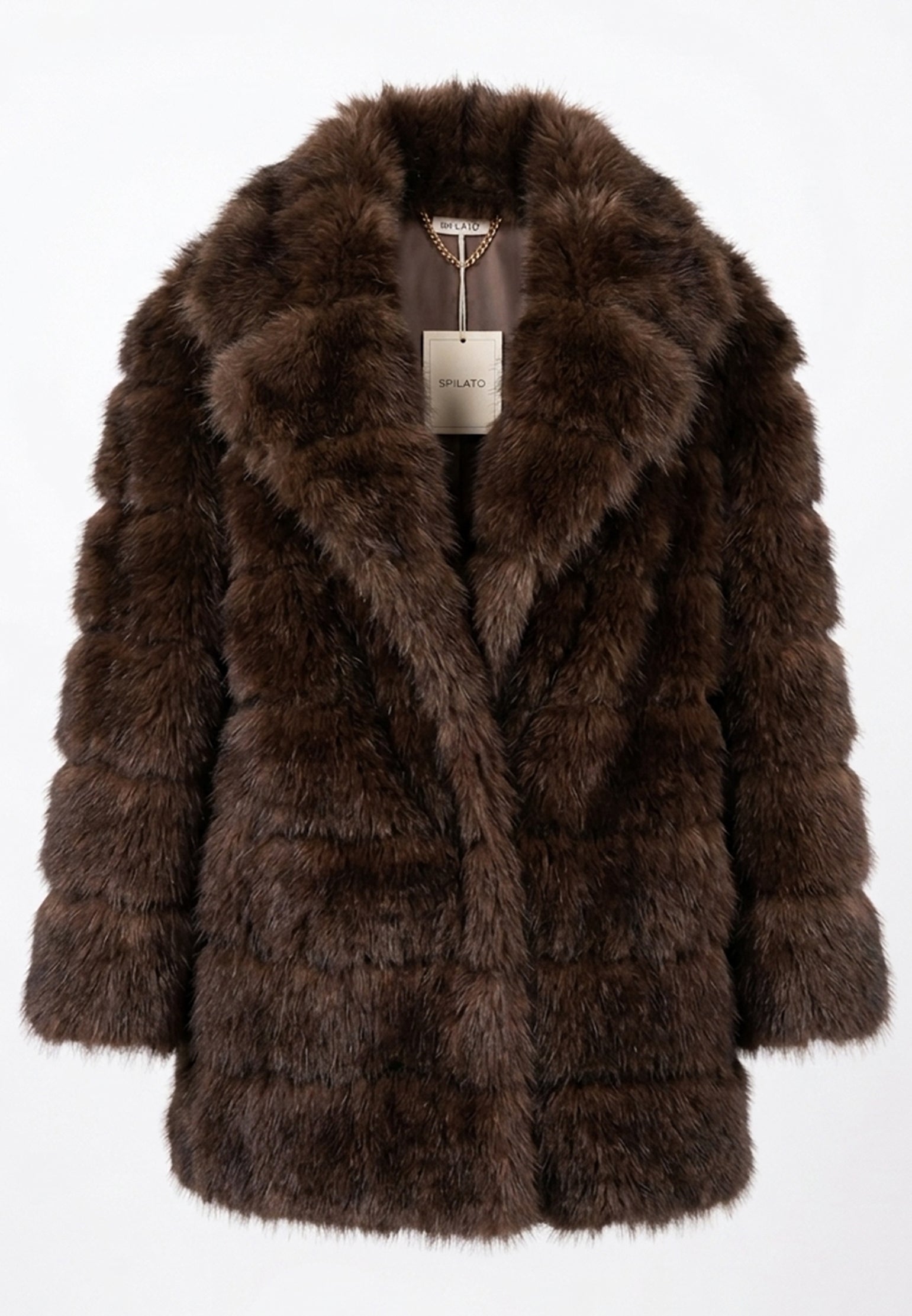 Cabras Fur Coat — Brown