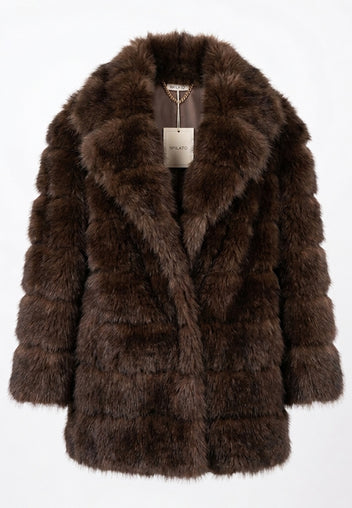 Cabras Fur Coat — Brown