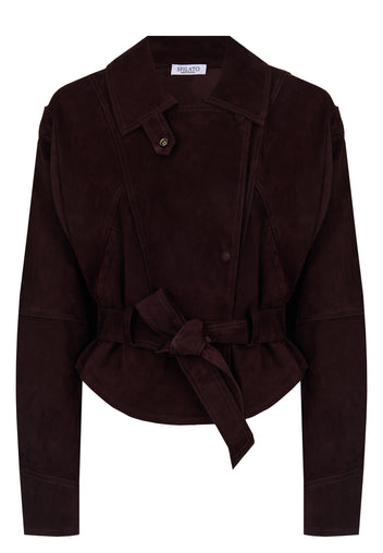 Jesi Suede Jacket — Burgundy