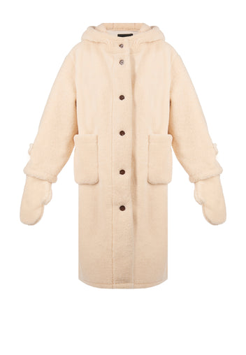 Fabbri Shearling Coat — Ivory
