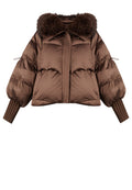 Ocre Down Jacket — Brown