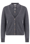 Graphite Shawl-Collar Layered Cardigan - view 1