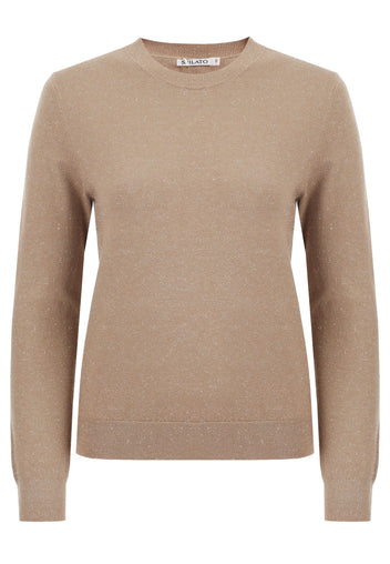Camel Smooth Crewneck Knit Pullover - view 1