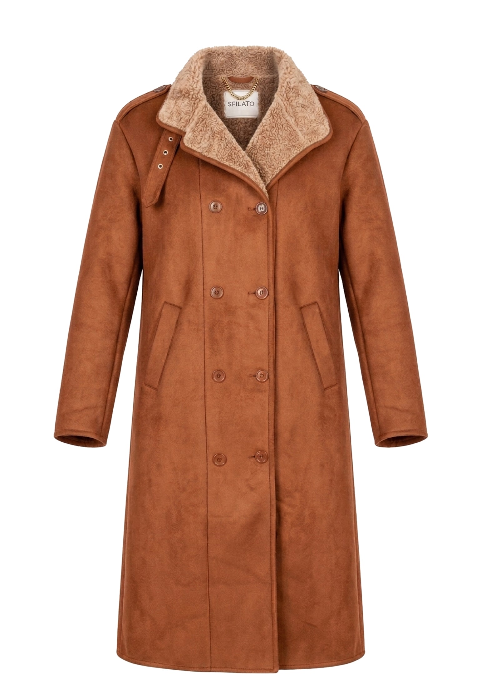 Cabella Shearling Coat — Brown