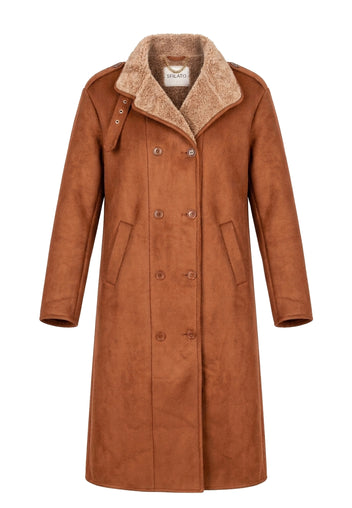 Cabella Shearling Coat — Brown