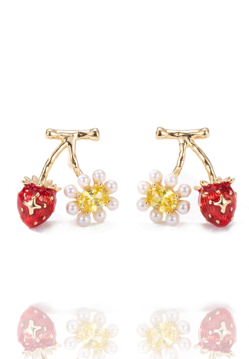 Alfonsine Earrings — Red