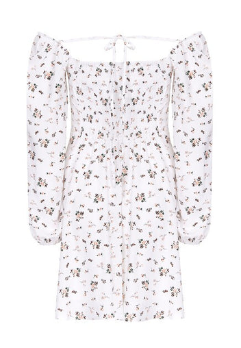 Ivory Floral Off-Shoulder Mini Dress - view 2