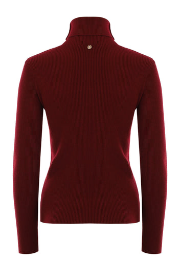 Wine Logo Turtleneck Knit Top - view 3