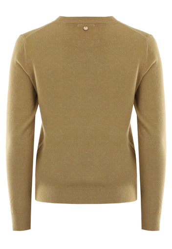 Camel Crewneck Knit Pullover - view 3