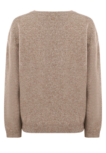 Taupe Scarf-Collar Knit Sweater - view 3