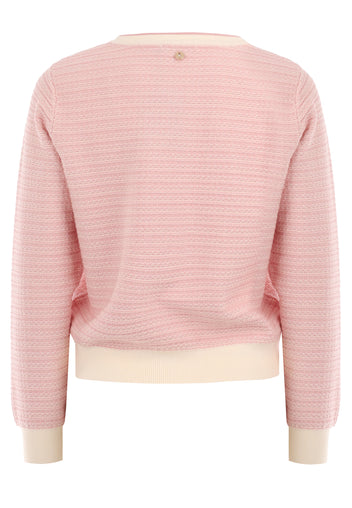 Pink Stripe Pocket Knit Cardigan - view 3
