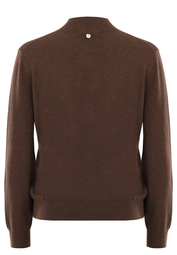 Brown Fine-Knit Turtleneck - view 3