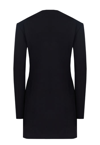 Black Double-Breasted Blazer Dress - view 3
