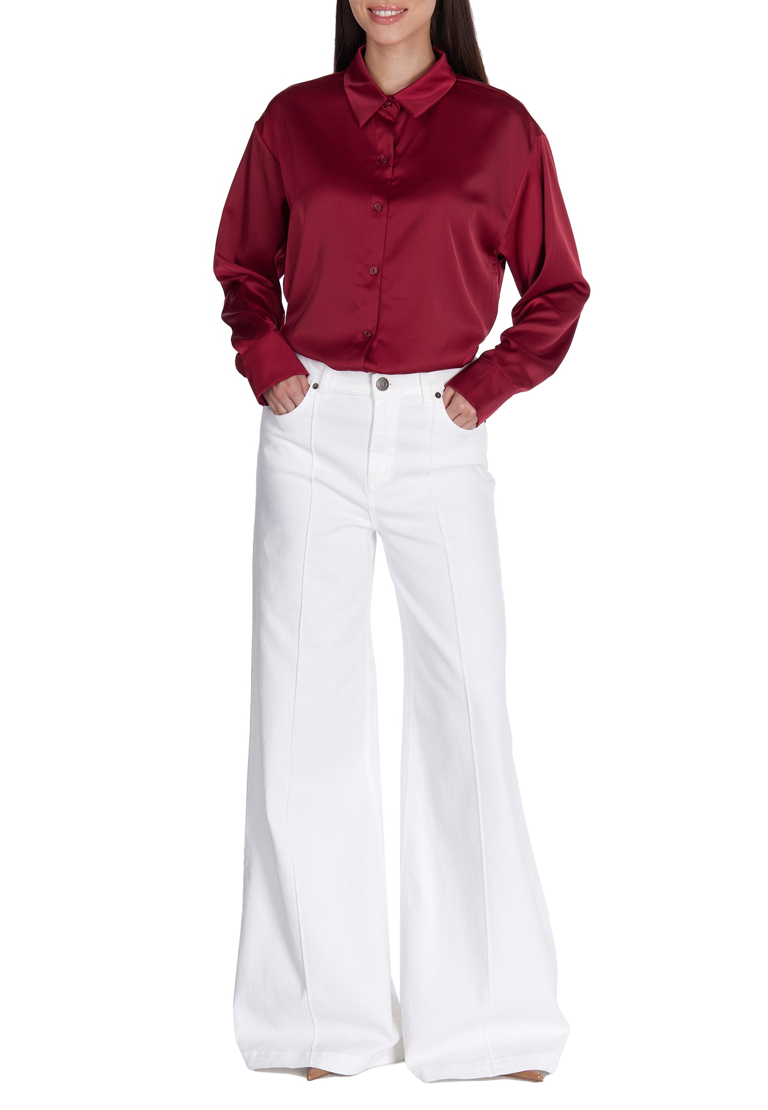 Burgundy Sfilato shirt - view 2