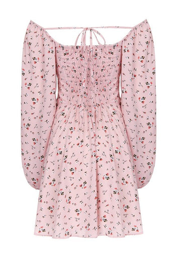 Pink Floral Off-Shoulder Mini Dress - view 2
