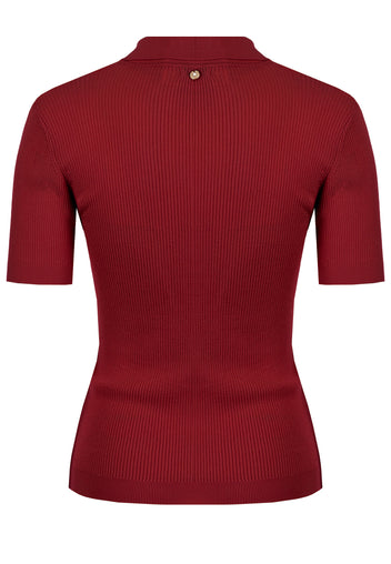 Burgundy Sfilato pullover - view 2