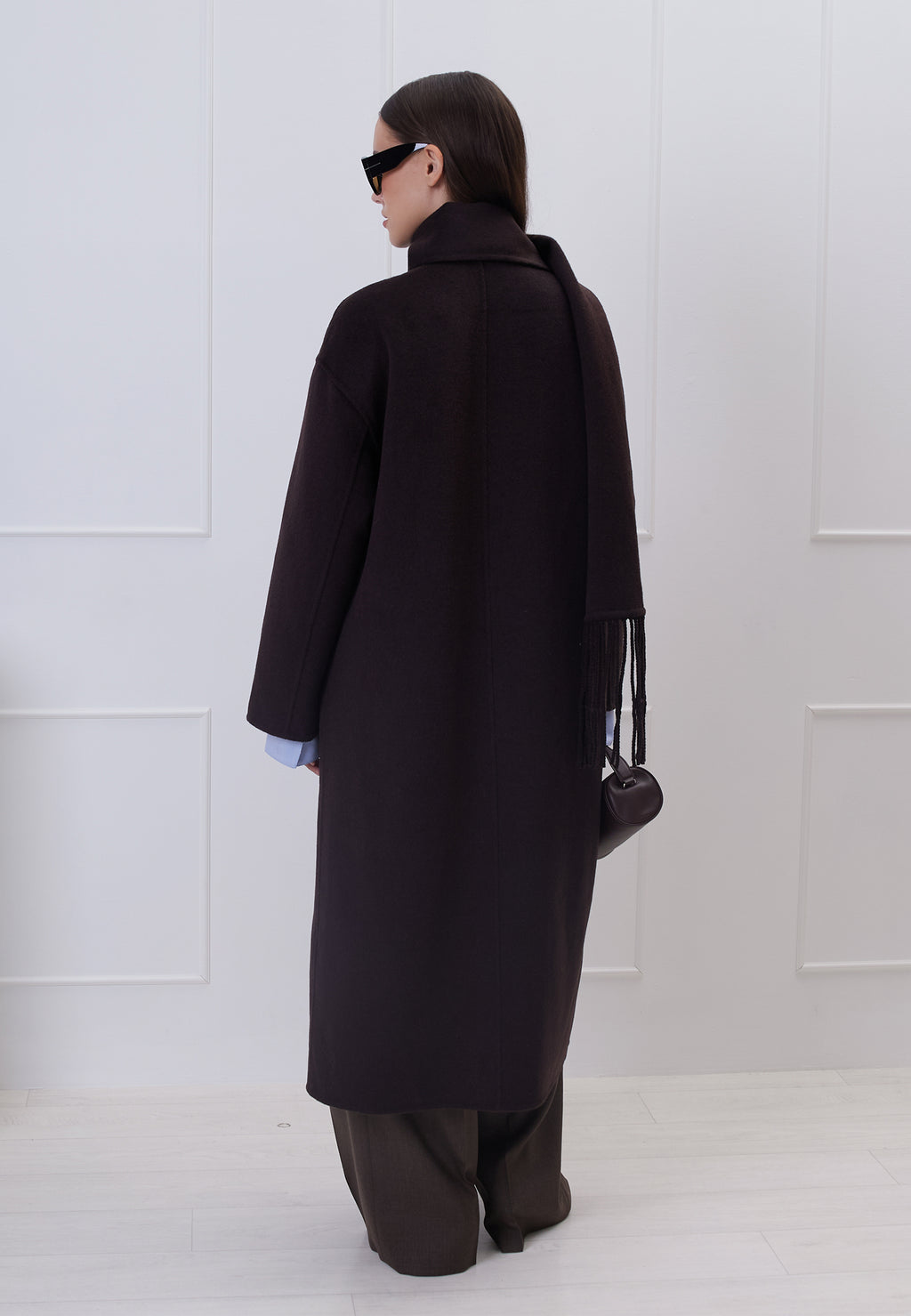 Burgundy Sfilato coat - view 2