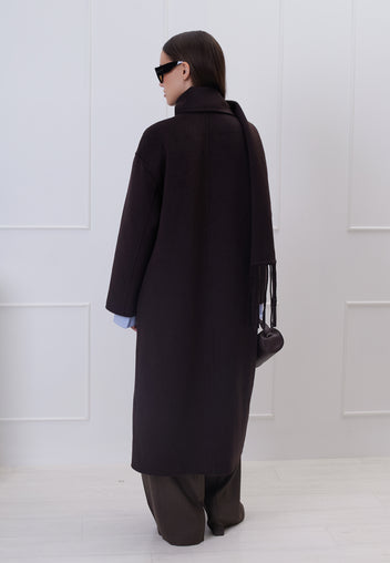 Burgundy Sfilato coat - view 2