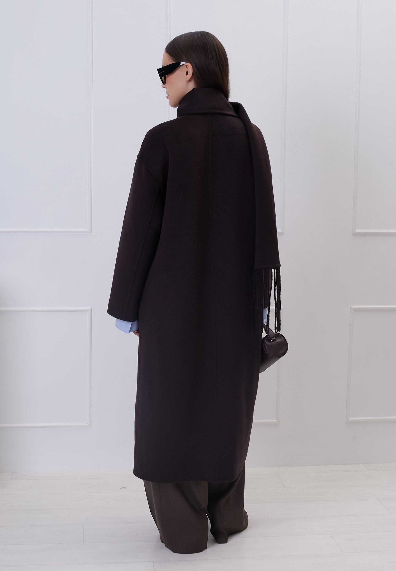 Burgundy Sfilato coat - view 2