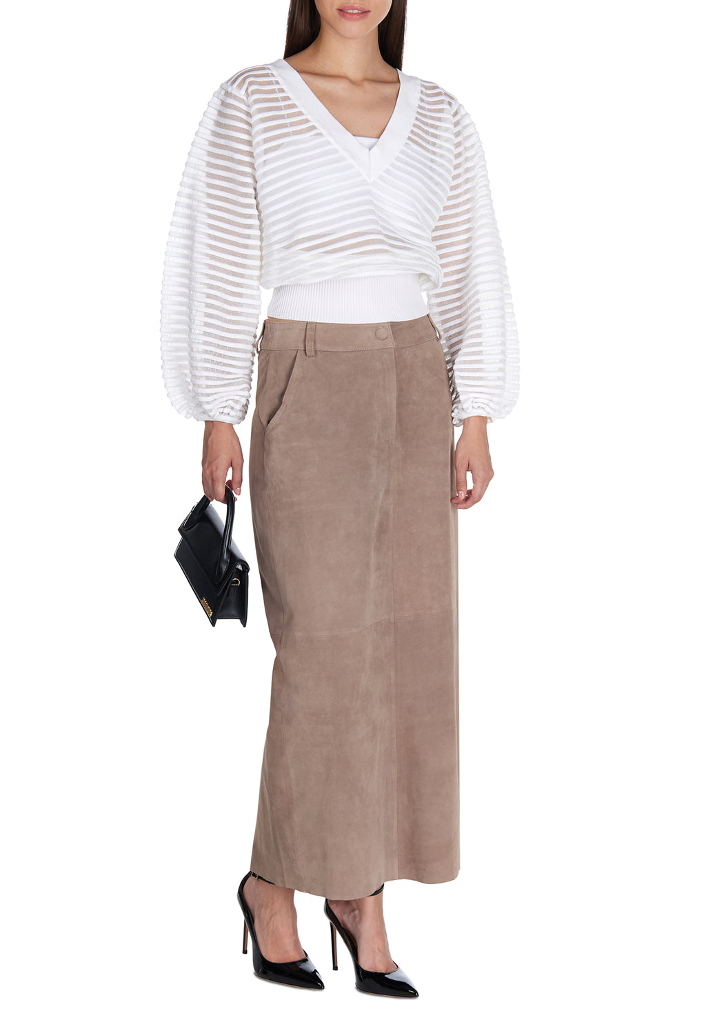 Brown Sfilato skirt - view 2
