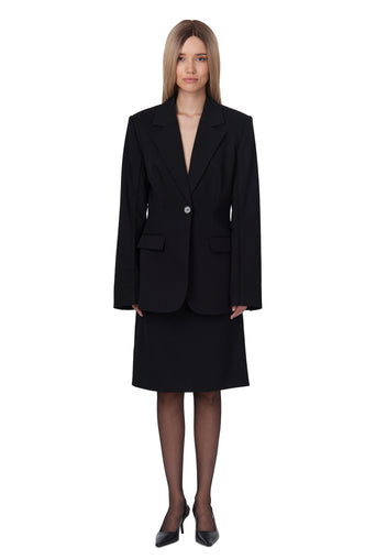 Black Tailored A-Line Skirt - view 3