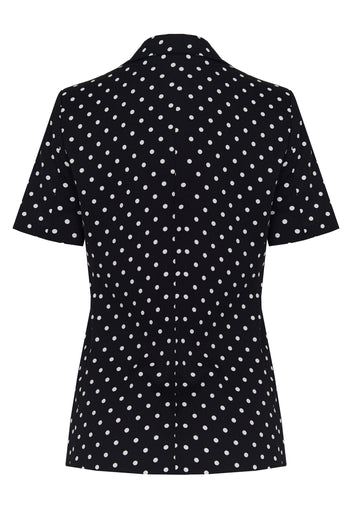 Black Dotted Short-Sleeve Blazer - view 5