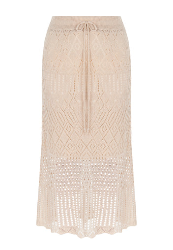 Ivory Pointelle Short-Sleeve Skirt Set - view 9