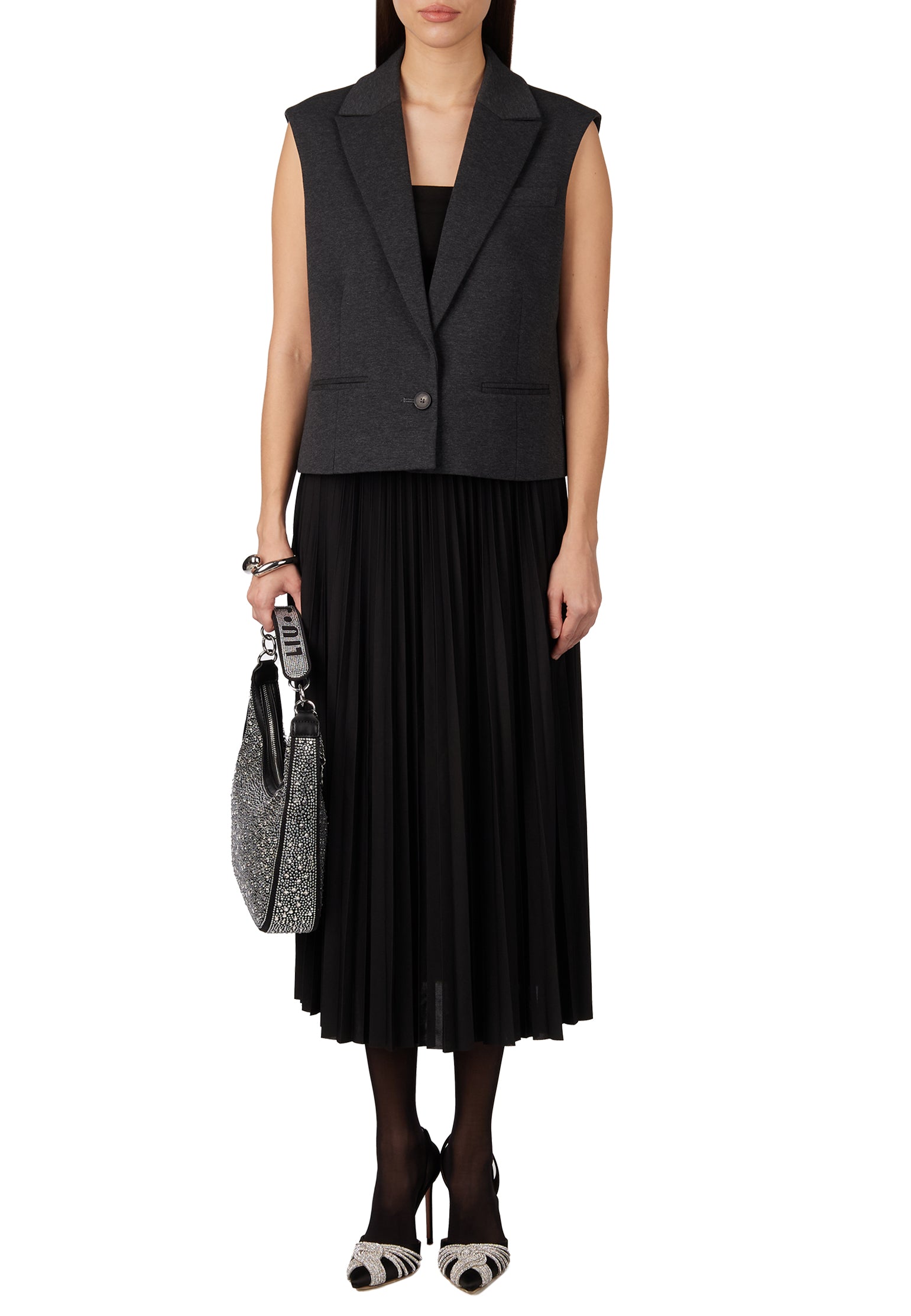 Black Sfilato pleated skirt - view 2
