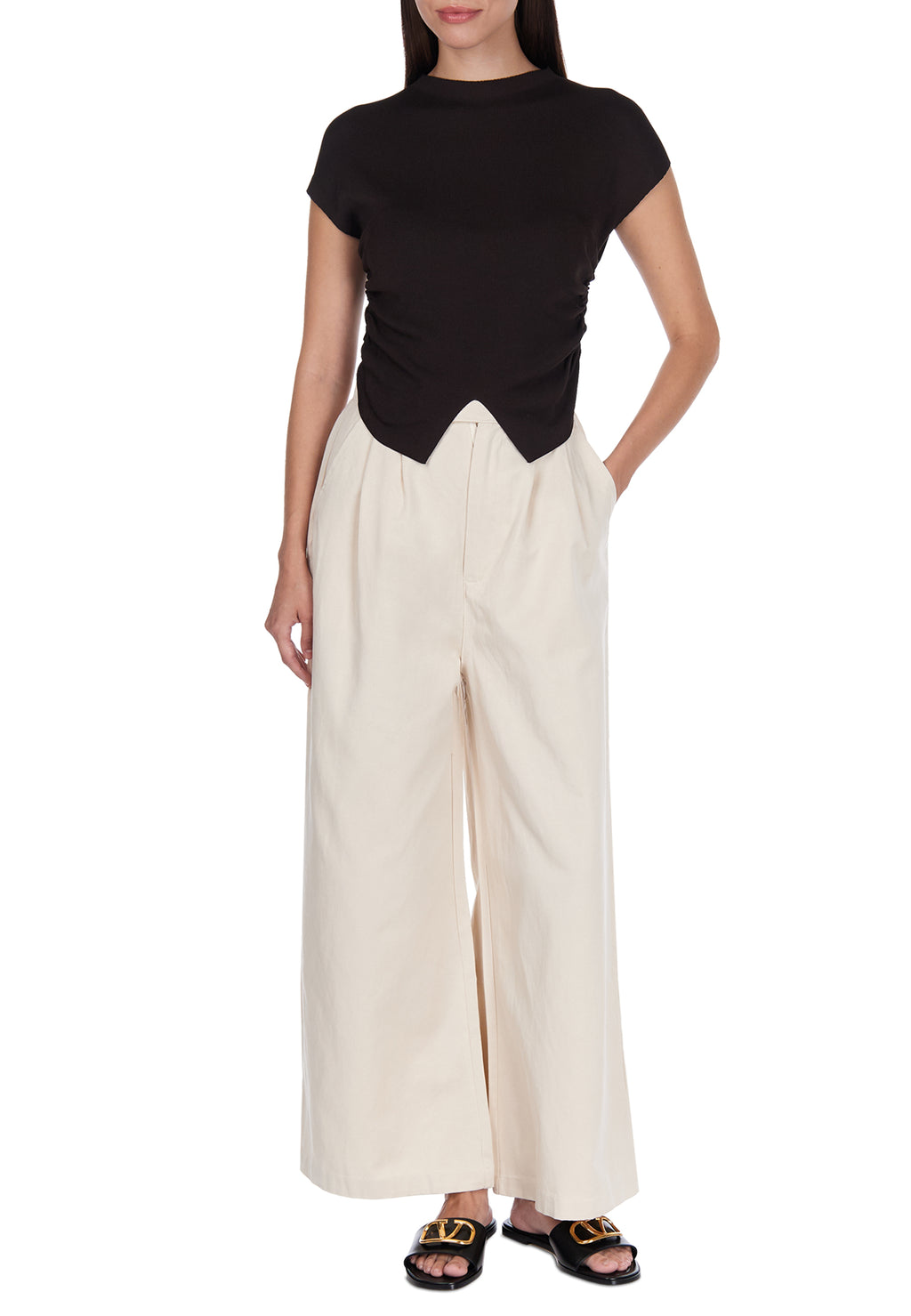 Black Sfilato short sleeve top - view 3