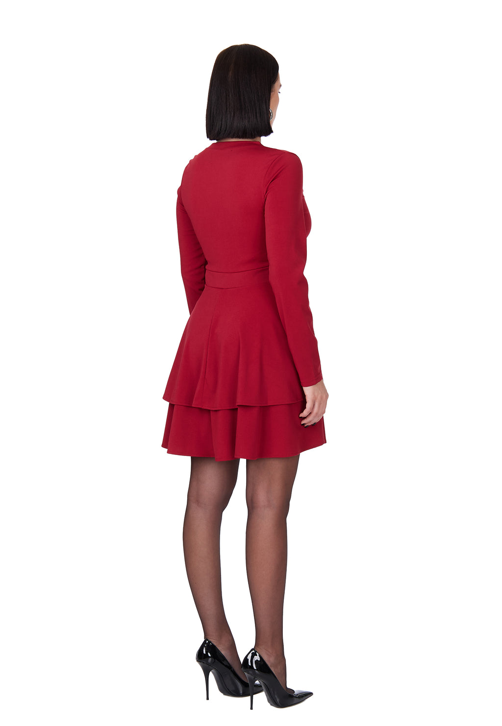 Burgundy Sfilato dress - view 4