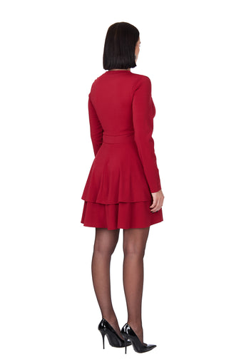 Burgundy Sfilato dress - view 4