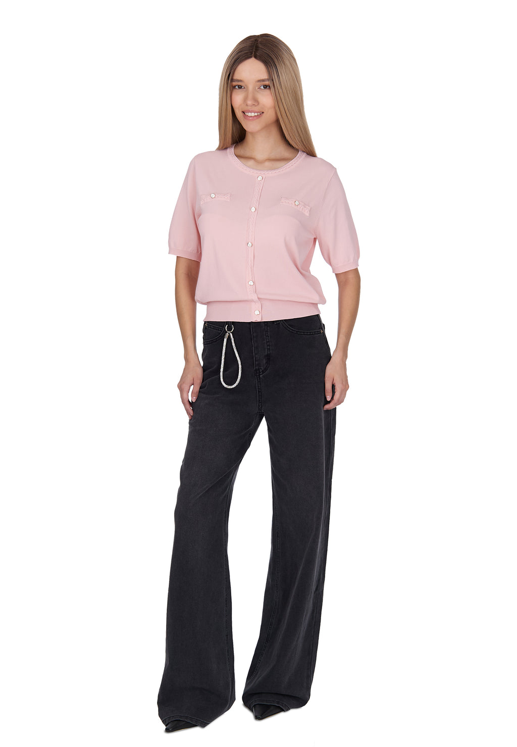 Pink Sfilato cardigan - view 2