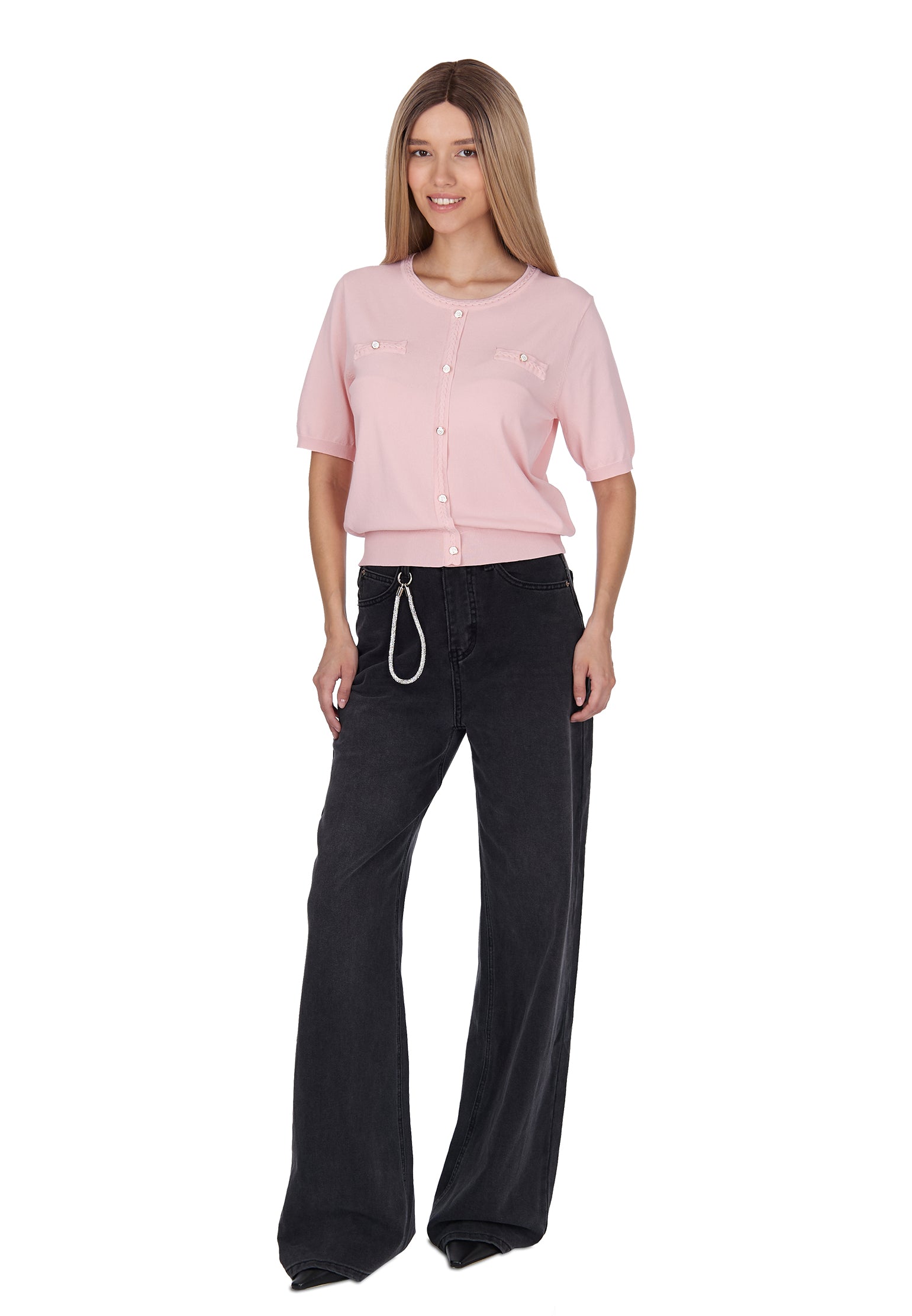 Pink Sfilato cardigan - view 2