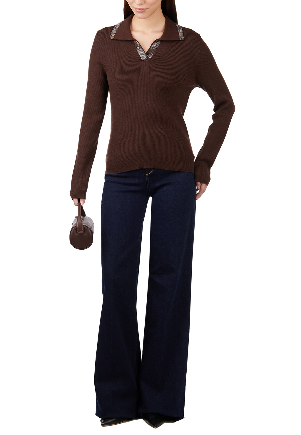 Brown Sfilato pullover - view 3
