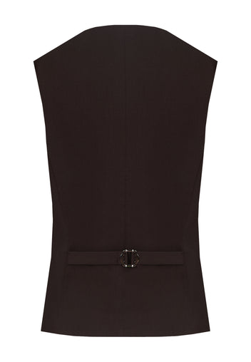 Brown and Black Sfilato vest - view 3