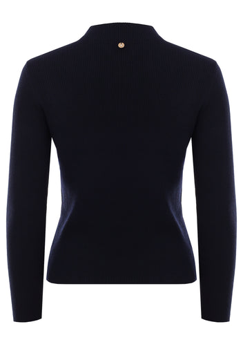 Black Fine-Knit Logo Turtleneck - view 3