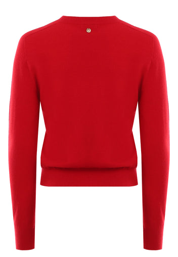 Burgundy Sfilato pullover - view 3