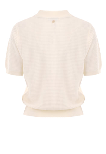 Ivory Short-Sleeve Button Knit Cardigan - view 3