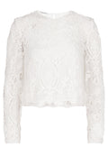 White Lace Long-Sleeve Blouse - view 1