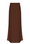 Chocolate Satin Bias Midi Skirt - view 1