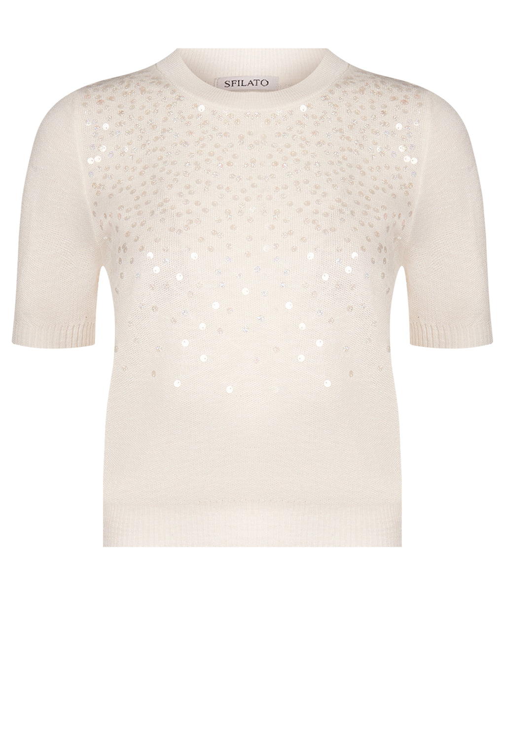 White and Brown Sfilato pullover - view 1