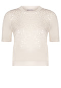 Ivory Embellished Short-Sleeve Knit Tee - view 1