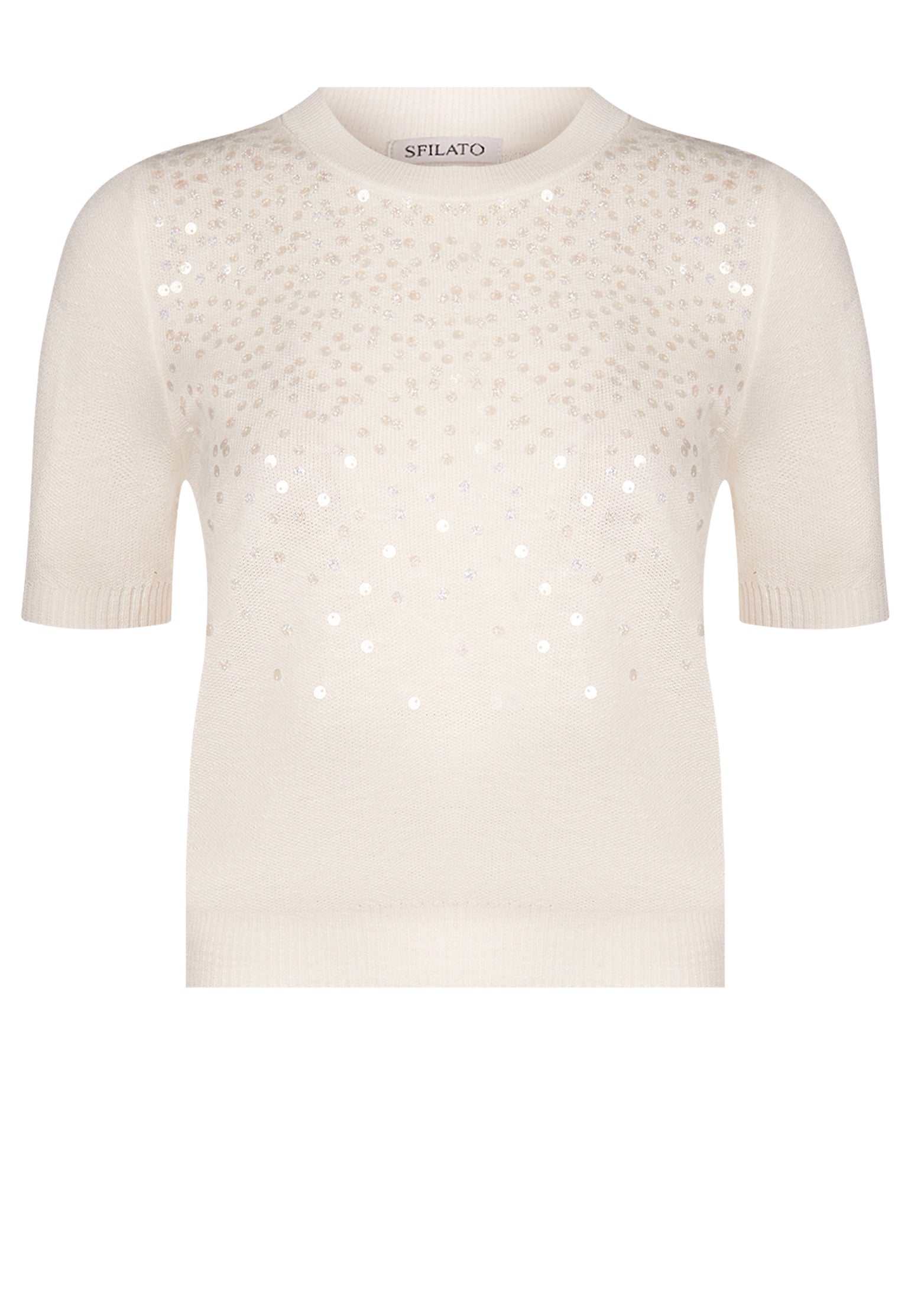 White and Brown Sfilato pullover - view 1