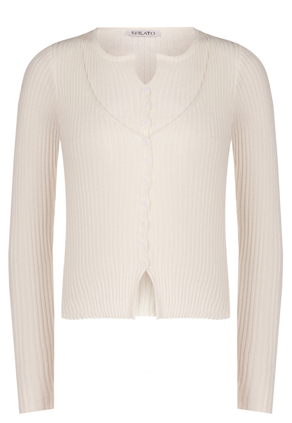Gray and White Sfilato pullover - view 1