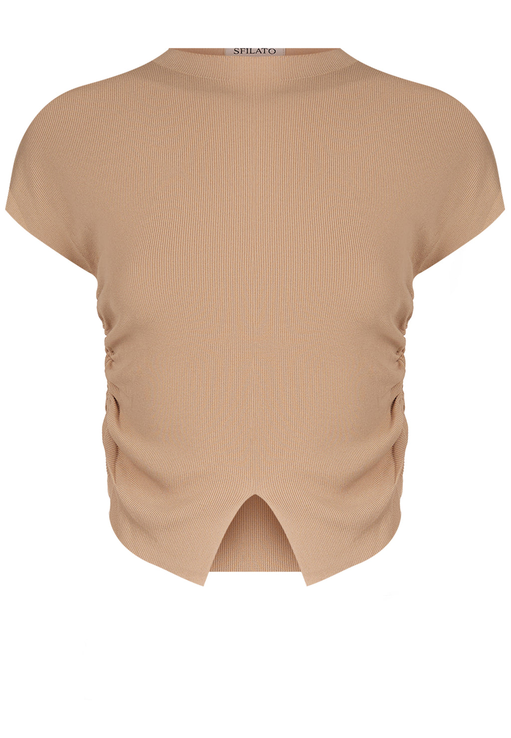 Beige Sfilato short sleeve top - view 1